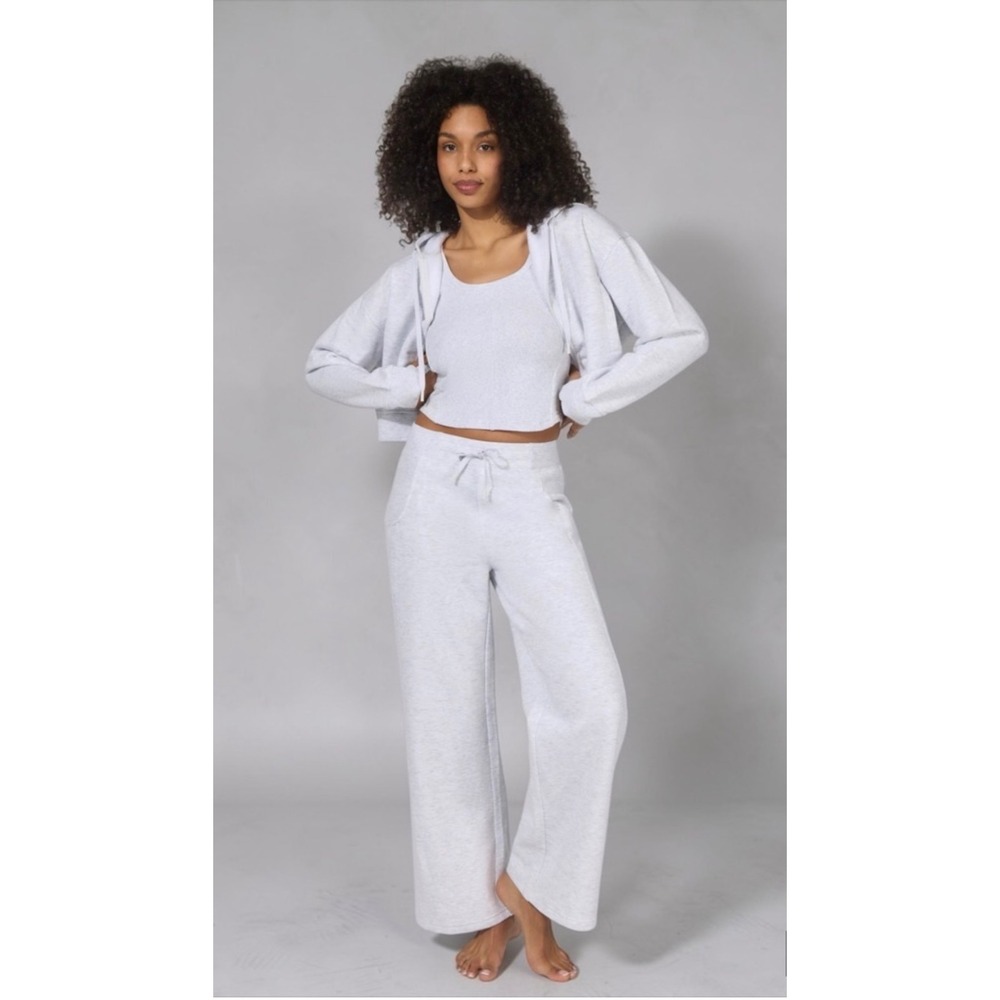 Yogalicious‎ NWT Womens 3 Piece Fleece Set w/ Hoodie, Tank, and Wide Leg Pants